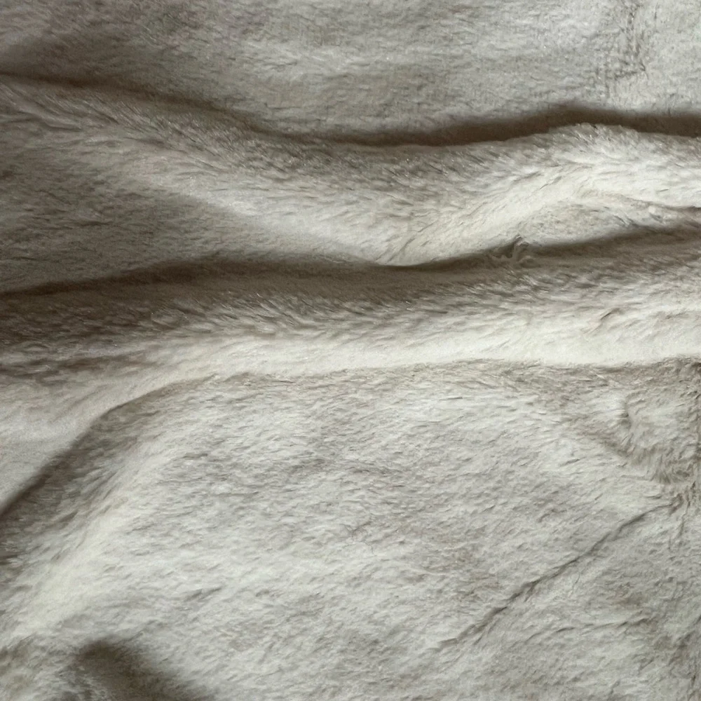 Zara Gray Teddy Jacket with Cream Faux Fur Collar - Picture 8 of 11